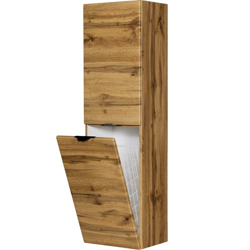 Słupek łazienkowy z koszem wiszący dąb naturalny 40x143,5 cm Victa Gante