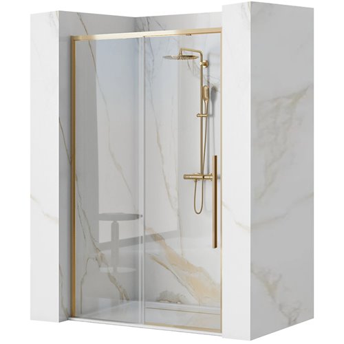 Drzwi prysznicowe szerokość 120 cm złote Solar Gold Rea