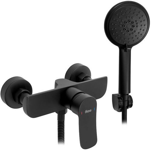 Czarna bateria prysznicowa Dart Rea