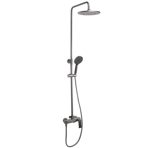 Grafitowy zestaw prysznicowy z wylewką Avalon Rea