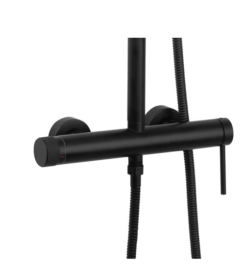 Zestaw prysznicowy natynkowy czarny Foss Clif Rea