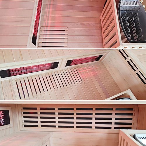Sauna Combo na podczerwień + fińska 6 osobowa 200x200 cm Moss2 8KW