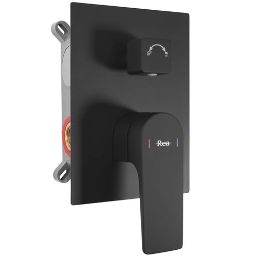 Czarny zestaw prysznicowy podtynkowy Moby Rea