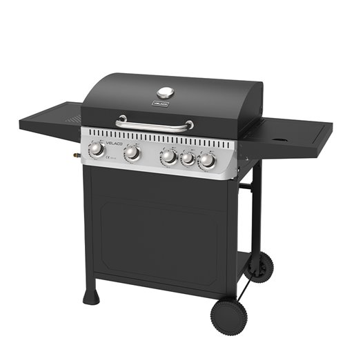 Grill gazowy APOLLO-C kolor czarny ruszt żeliwny moc 14,5 kW + pokrowiec + palnik boczny