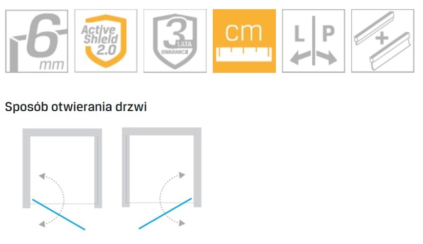 Czarne drzwi prysznicowe 90 cm D-0211A New Soleo Black New Trendy