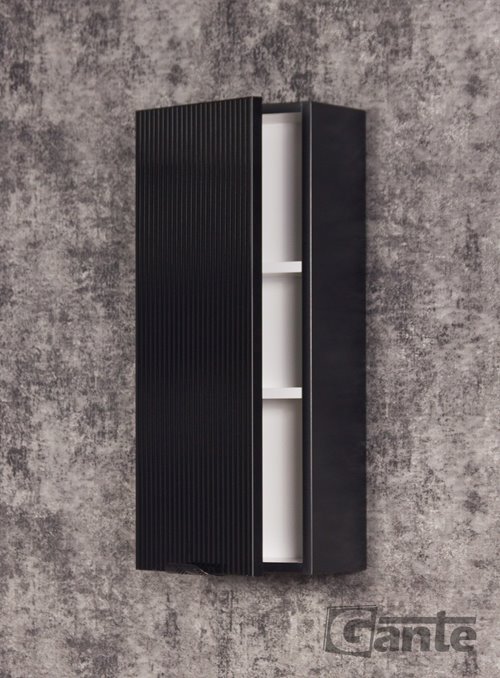 Szafka łazienkowa wisząca szklane fronty czarny mat 30x72 cm Bravia Gante