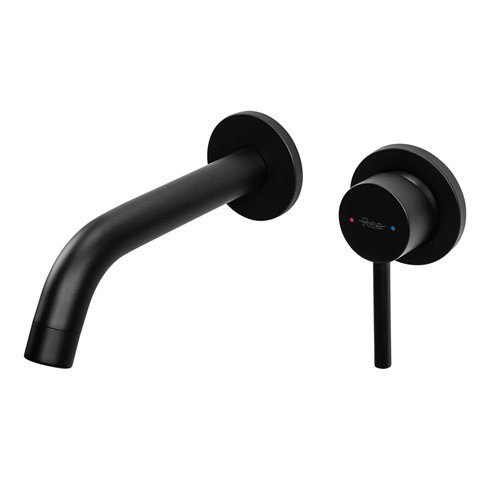 Czarna bateria umywalkowa podtynkowa Owen Rea