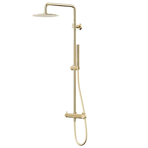 Kolumna prysznicowa w kolorze złotym z deszczownicą okrągła CMN01MGL Lugo Corsan