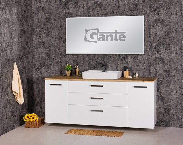 Szafka wisząca z umywalką 180 cm blat dąb naturalny 180/50/C3 seria Fokus B