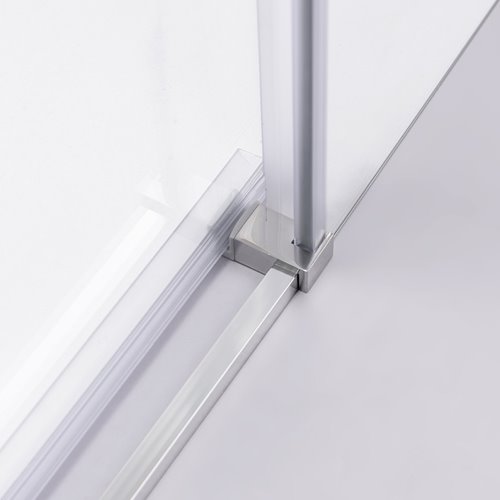 Chromowana kabina prysznicowa kwadratowa Super Slim Nova 80x80 drzwi rozsuwane