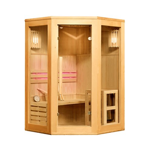 Sauna fińska 2-osobowa narożna 120x120 cm piec Harvia 3,5KW Bodo2