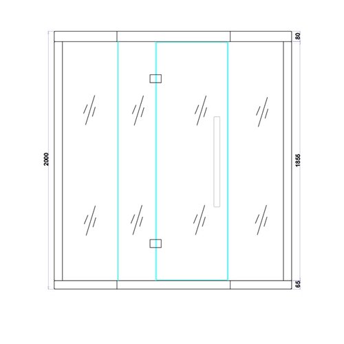 Sauna Combo na podczerwień + fińska 5-osobowa 150x150 cm Moss1 6KW