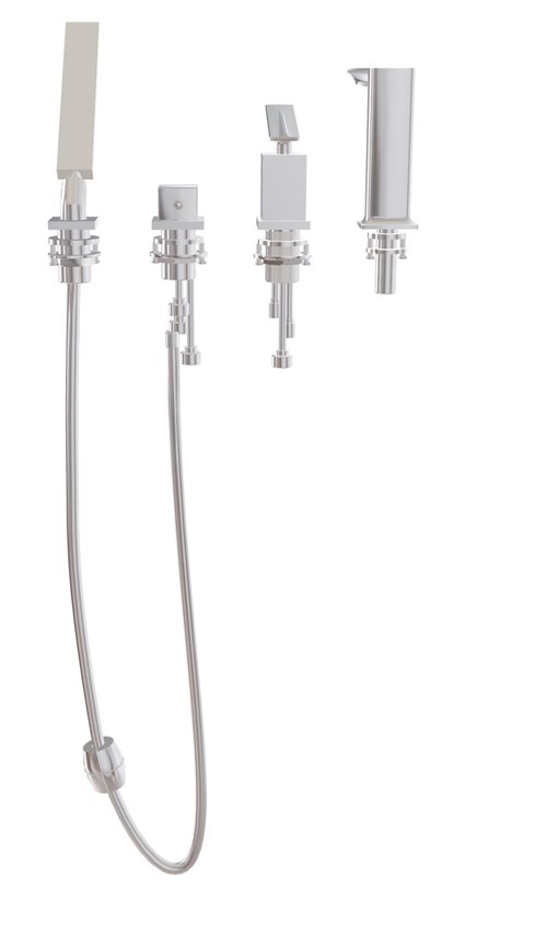 Bateria wannowa 4-otworowa chrom Aspira Besco BW-A4-CH