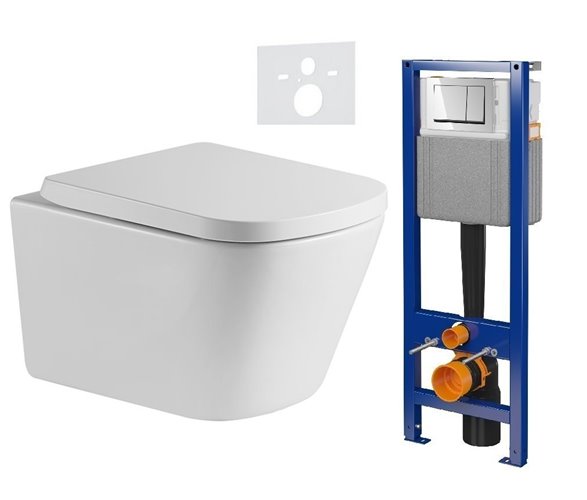 Zestaw podtynkowy stelaż CERSANIT MITO 40 MECH + miska VIVA-WH-02 + przycisk ENTER II chrom