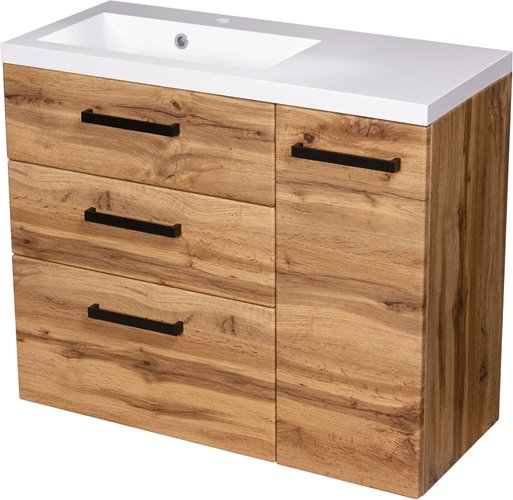 Szafka wisząca z umywalką 90 cm kolor dąb naturalny 39/3 seria Fokus Loft Gante
