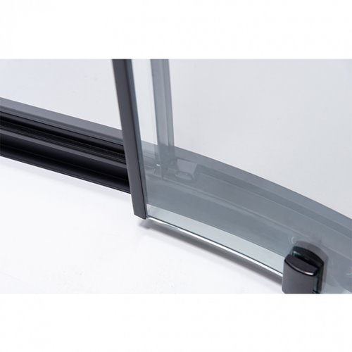 Czarna kabina prysznicowa półokrągła 90x90 drzwi rozsuwane BS01B