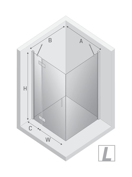 Kabina prysznicowa 100x100 lewa D-0115A/D-0085B New Renoma New Trendy