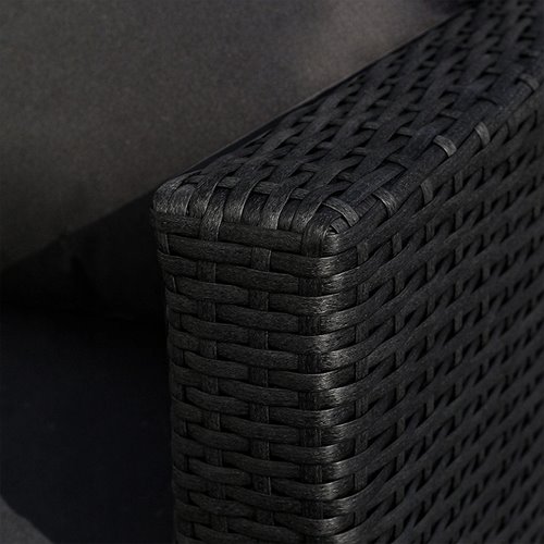 Zestaw mebli ogrodowych z technorattanu narożnik tarasowy Lime czarny zdjęcie 11