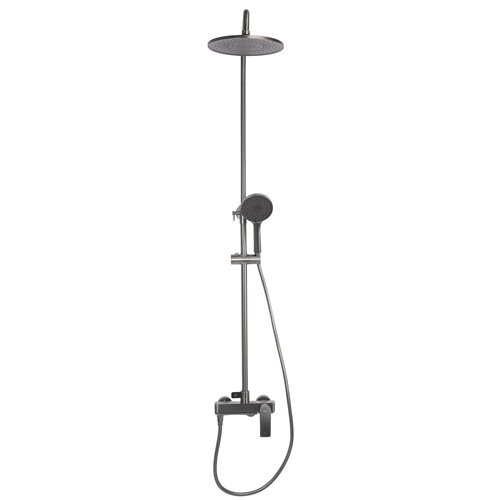 Grafitowy zestaw prysznicowy z wylewką Avalon Rea