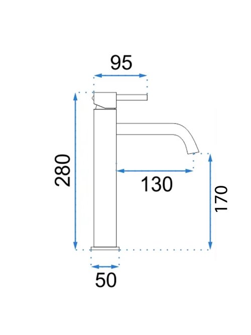 Bateria umywalkowa wysoka Lungo Rea złoto szczotkowane