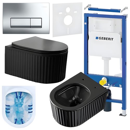 Zestaw podtynkowy stelaż GEBERIT DUOFIX + miska LUMA-BL-RIM-03 + przycisk DELTA 50 chrom