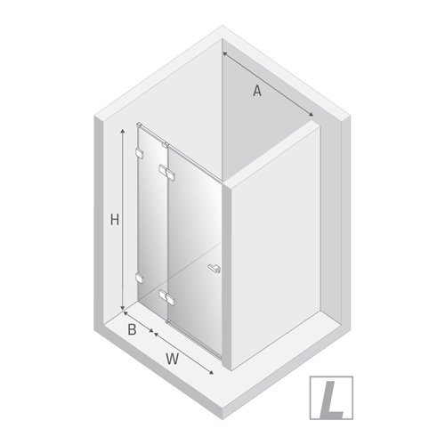 Czarne drzwi prysznicowe uchylne 80 cm lewe EXK-6127 Eventa Black Chrome New Trendy