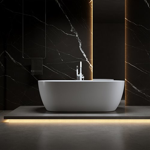 Wanna wolnostojąca biała przelew i korek biały 150 cm Porto Hydrosan