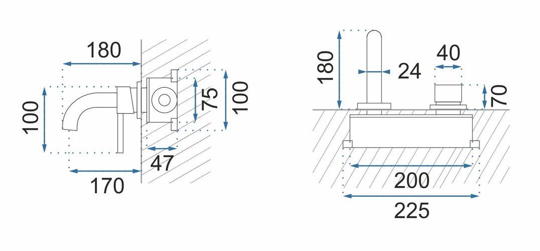 Inox bateria umywalkowa podtynkowa Owen Rea