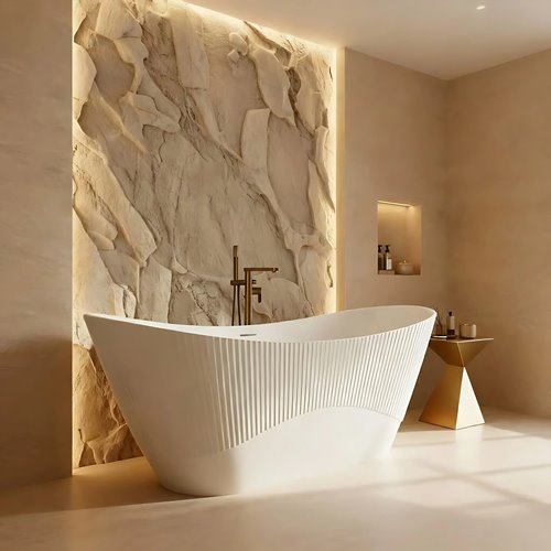 Wanna wolnostojąca ryflowana 170 cm Atena Rea