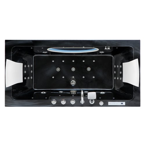 Czarna prostokątna wanna z hydromasażem 160x84 cm Iris 933C Hydrosan