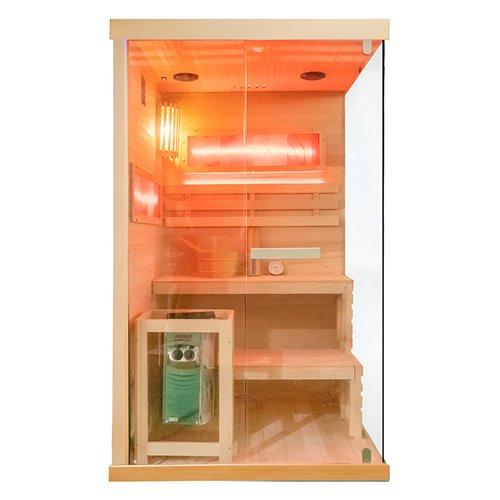 Sauna fińska 2 osobowa wysokotemperaturowa 3,5KW Harvia 120x120 cm Lark1-WD