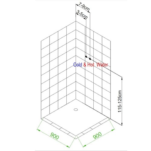Kabina prysznicowa zabudowana kwadratowa 90x90 cm profil szczotkowany LISA