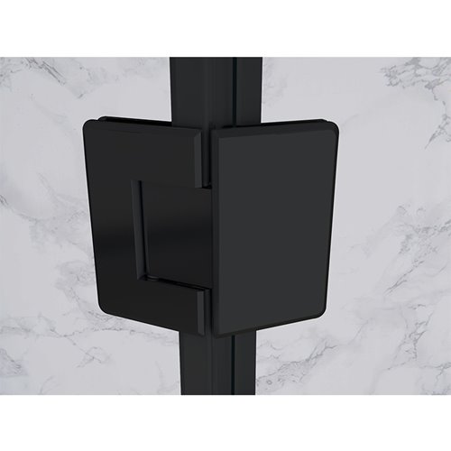 Czarna kabina prysznicowa pięciokątna 80x80 drzwi uchylne KZ10A