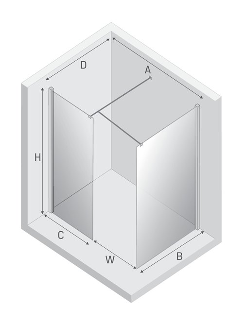 Ścianka prysznicowa 130x80 EXK-1270 New Modus New Trendy