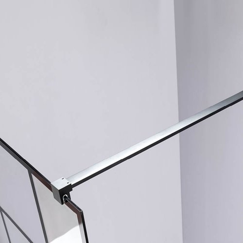 Czarna ścianka prysznicowa 80 cm SH05B szkło 8mm