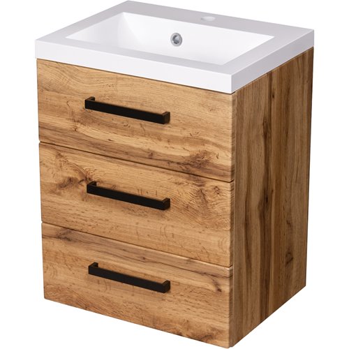 Szafka wisząca z umywalką 50 cm kolor dąb naturalny 39/3 seria Fokus Loft Gante