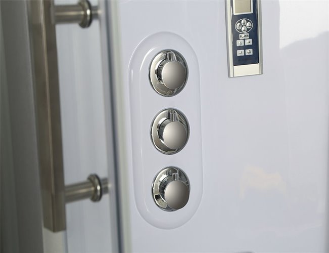 Duża wanno kabina Spa z hydromasażem + sauna parowa 155x155 cm MO-0543