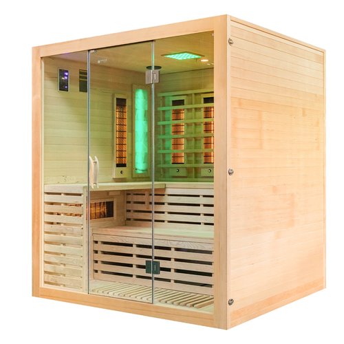 Sauna na podczerwień czteroosobowa panele sól himalajska 180X160X200CM MO-EA4R Infrared Mazur