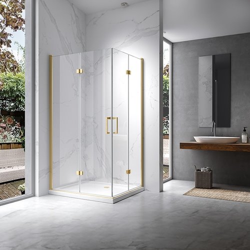 Złota kabina prysznicowa 100x80 front