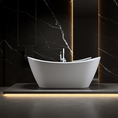 Wanna wolnostojąca biała przelew oraz korek biały 150 cm Rica Hydrosan