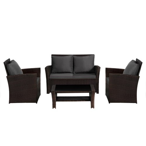 Meble ogrodowe z technorattanu sofa, stół, fotele zestaw Lagos kolor brąz zdjęcie 3