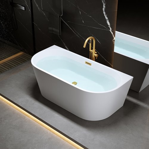 Wanna wolnostojąca przyścienna złote szczotkowane wykończenie 160 cm Lena Hydrosan