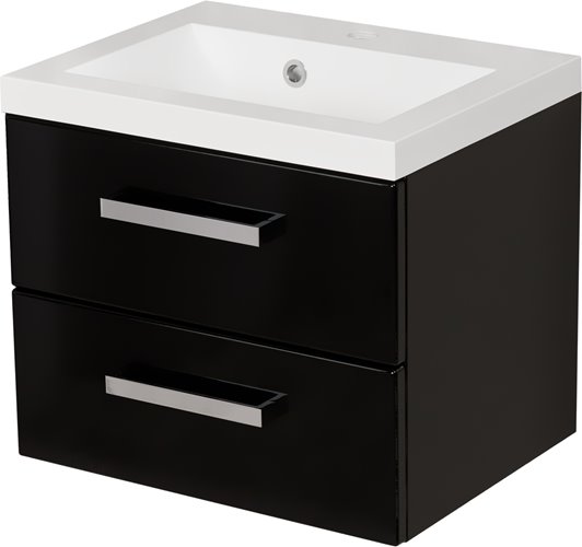 Szafka wisząca kolor czarny z umywalką 50/39/2 seria Fokus C