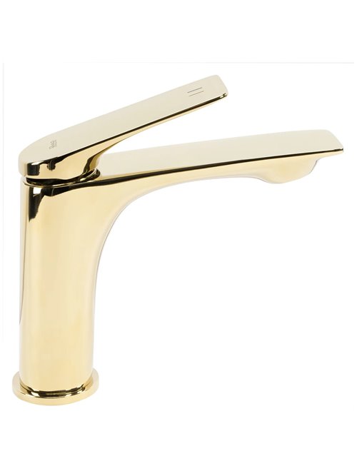 Złota bateria umywalkowa niska Avalon Rea