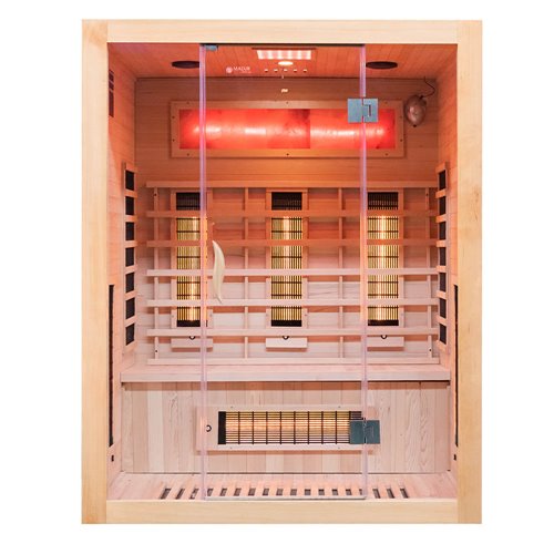 Sauna na podczerwień trzyosobowa panele sól himalajska 150X120X190CM MO-EA3R Infrared Mazur