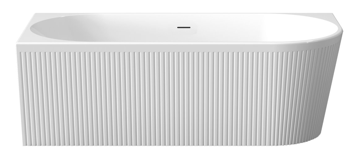 Ryflowana wanna narożna wolnostojąca przyścienna lewa 170 cm Glamour Invena AN-02-12L-M