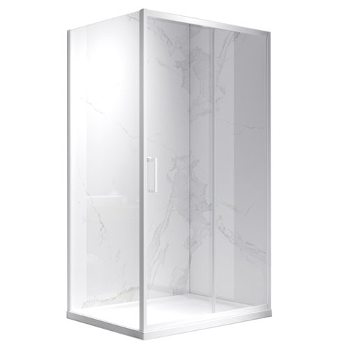 Biała kabina prysznicowa prostokątna 120x80 KZ103C
