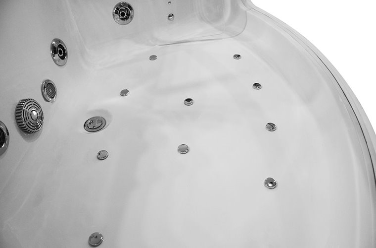 Wanna z hydromasażem przeszklona narożna 141x141 cm MO-0053N