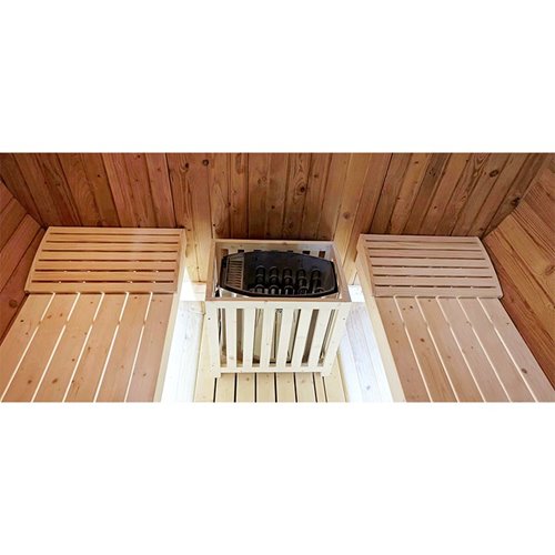 Sauna fińska ogrodowa zewnętrzna beczka 6 osobowa 210x180 Forsa