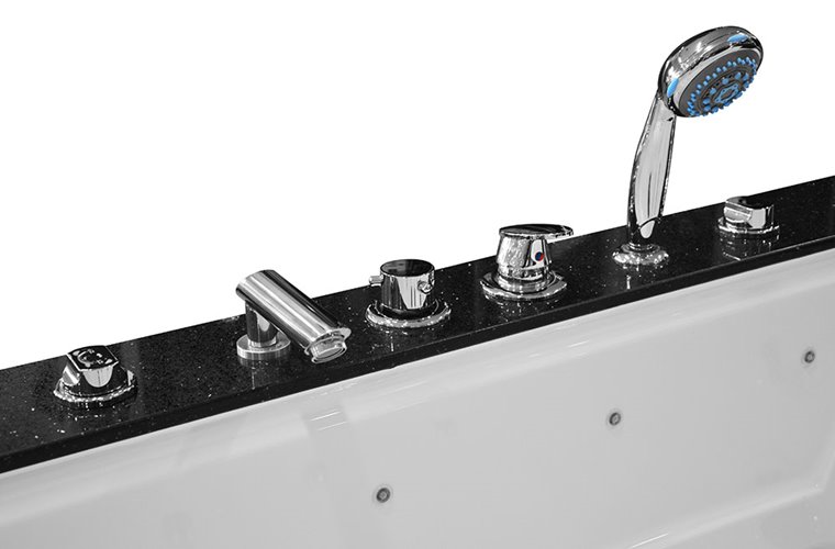 Czarna prostokątna wanna z hydromasażem 180x150 cm MUS-1089C
